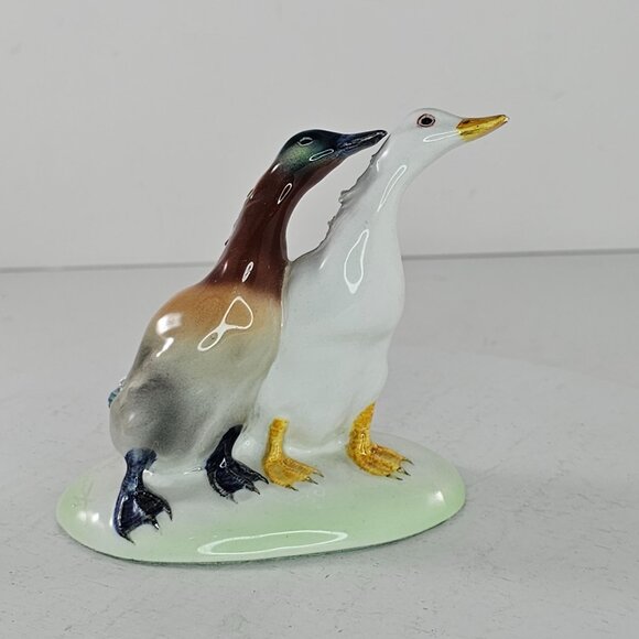 Vintage Guido Cacciapuoti Ceramic Duck Figurine Goose In Love Italy *Chipped - Picture 4 of 12